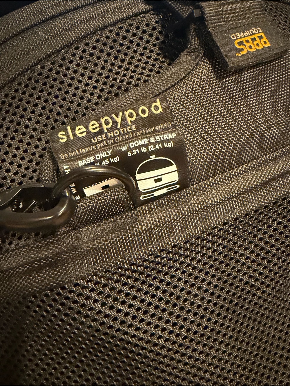 Sleepy Pod Pet Carrier Mobile Pet Bed Black with Shoulder Strap 17x14 - Picture 3 of 16